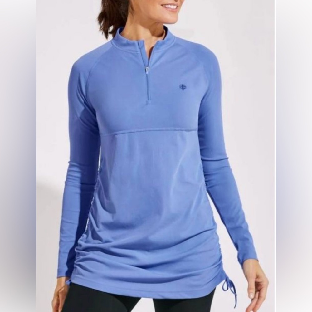 Coolibar Long Sleeve Swim Tunic in Periwinkle Blue